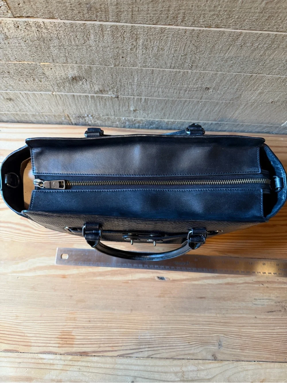 EUC Coach Blake Carryall in Exotic Black Python Embossed Leather and Suede